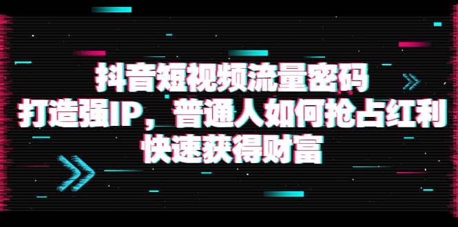 抖音短视频流量密码:打造强IP,普通人如何抢占红利,快速获得财富