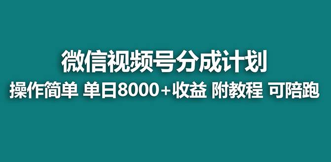 【蓝海项目】视频号分成计划最新玩法，单天收益8000+，附玩法教程，24年...