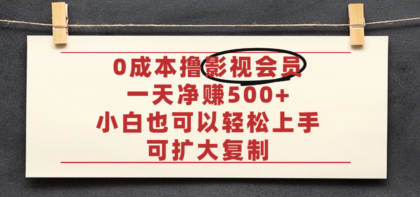亲测,0成本可批量操作,靠卖影视会员实测月入30000+
