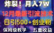 炸裂！月入7W+揭秘12月最新日引流500+精准创业粉，多重收益保姆级教学