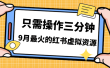 一单50-288，一天8单收益500＋小红书虚拟资源变现，视频课程＋实操课