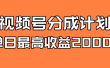 全新蓝海 视频号掘金计划 日入2000+