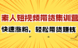 素人短视频带货集训营：快速涨粉，轻松带货赚钱