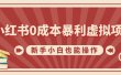 小红书0成本暴利虚拟项目，新手小白也能操作，轻松实现月入过万