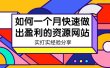 某收费培训：如何一个月快速做出盈利的资源网站（实打实经验）-18节无水印