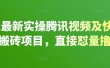 2022最新实操腾讯视频及快看点无脑搬砖项目，直接怼量撸收益