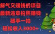 最新违章拍照赚钱，随手一拍，解气又赚钱的项目，轻松收入3000+
