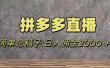 蓝海赛道拼多多直播，无需露脸，日佣金2000＋