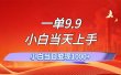 一单9.9，一天轻松上百单，不挑人，小白当天上手，一分钟一条作品