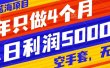 抖音蓝海项目，一年只做4个月，空手套，无货源，单日利润5000+