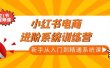 小红书电商进阶系统训练营：新手从入门到精通系统课（21节视频课）