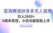 蓝海赛道拼多多无人直播，日入2600+，0成本变现，小白也能轻松上手