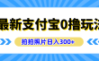 最新支付宝0撸玩法，拍照轻松赚收益，日入300+有手机就能做