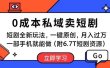 短剧最新玩法，0成本私域卖短剧，会复制粘贴即可月入过万，一部手机即…