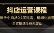 抖店运营，新手小白从0-1学抖店，精细化运营，全实操课全程无废话