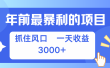 年前最赚钱的项目之一，可以过个肥年