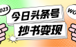 外面收费588的最新头条号软件自动抄书变现玩法（软件+教程）