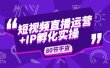 短视频直播运营+IP孵化实战：80节干货实操分享