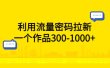 利用流量密码拉新，一个作品300-1000+