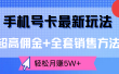 超高佣金+全套销售方法，手机号卡最新玩法，轻松月赚5W+