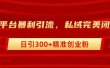 跨平台暴力引流，私域完美闭环，日引300+精准创业粉