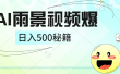 简单的AI下雨风景视频， 一条视频播放量10万+，手把手教你制作，日入500+