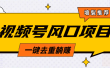视频号风口蓝海项目，中老年人的流量密码，简单无脑，一键去重，轻松月入过万