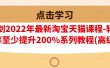 樊剑2022年最新淘宝天猫课程-转化率至少提升200%系列教程(高级)