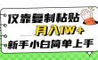 仅靠复制粘贴，被动收益，轻松月入1w+，新手小白秒上手，互联网风口项目