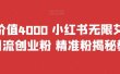 首发价值4000 小红书无限艾特暴力引流创业粉 精准粉揭秘教程