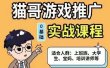 猫哥·游戏推广实战课程，单视频收益达6位数，从0到1成为优质游戏达人
