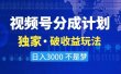 2024最新破收益技术，原创玩法不违规不封号三天起号 日入3000+