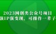 2023网创类公众号项目，强IP强变现，可操作一辈子
