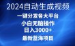 2024最新蓝海项目AI一键生成爆款视频分发各大平台轻松日入3000+，小白…