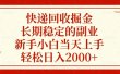 快递回收掘金，长期稳定的副业，轻松日入2000+，新手小白当天上手