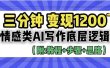 3分钟，变现1200。情感类AI写作底层逻辑（附：教程+步骤+资料）