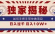 独家揭秘，如何手把手带你做项目，日入上千，月入10W+