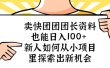 卖快团团团长资料也能日入100+ 新人如何从小项目里探索出新机会