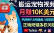 搬运TIKTOK视频到YouTube，并进行二次创作，月赚1万美元以上
