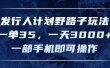 发行人计划野路子玩法，一单35，一天3000+，一部手机即可操作