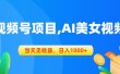 视频号蓝海项目,AI美女视频，当天见收益，日入1000+