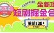 短剧掘金合集2.0  无门槛没成本 有手就行 单机100+