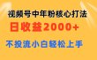 视频号中年粉核心玩法 日收益2000+ 不投流小白轻松上手