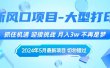 2024年5月最新风口项目，抓住机遇，迎接挑战，月入3w+，不再是梦
