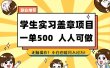 学生实习盖章项目，人人可做，一单500+