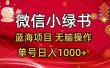 微信小绿书，蓝海项目，无脑操作，一天十几分钟，单号日入1000+