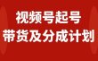 视频号快速起号，分成计划及带货，0-1起盘、运营、变现玩法，日入1000+