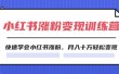 2024小红书涨粉变现训练营，快速学会小红书涨粉，月入十万轻松变现(40节)