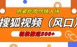 搜狐视频，新风口，1天200-500收益，抓紧吃肉！