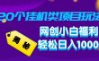 揭秘20个挂机类项目玩法 网创小白福利 轻松日入1000+